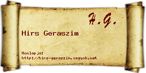 Hirs Geraszim névjegykártya